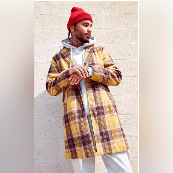New with Tags 🔥Fashion Nova Men Jackson Plaid Coat - Picture 1 of 8